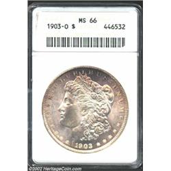 1903-O S$1 MS66 ANACS. Sharply struck with bright, flashy mint luster and exceptionally clean surfac