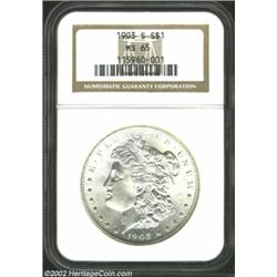 1903-S S$1 MS65 NGC. A brilliant and lustrous representative with surfaces that are surprisingly fre