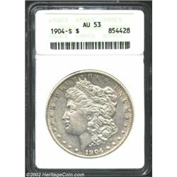 1904-S S$1 AU53 ANACS. A pleasing example of this key date. Both sides show only moderate amounts of