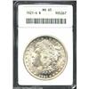 Image 1 : 1921-S S$1 MS65 ANACS. Untoned and extremely flashy, with tell-tale mushiness on the peripheral devi