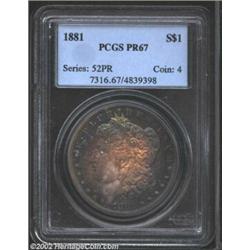 1881 S$1 PR67 PCGS. Fully original and richly toned, both sides, however, are slightly different in.