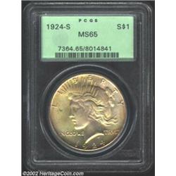 1924-S S$1 MS65 PCGS. The '24-S Peace Dollar is not an issue that was ever available in any apprecia