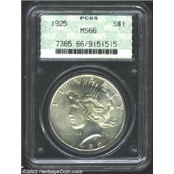 1925 S$1 MS66 PCGS. A minimum of marks on this lustrous example. Important notice: We expect to be a