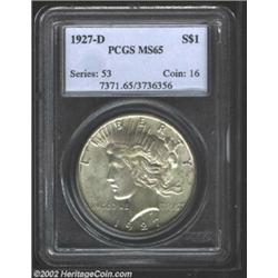 1927-D S$1 MS65 PCGS. The '27-D boasts the highest mintage (1.2 million pieces) of the three 1927-da