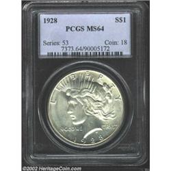 1928 S$1 MS64 PCGS. Nicely struck with only a few small abrasions scattered over the surfaces.. Impo