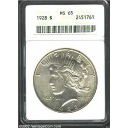 1928 S$1 MS65 ANACS. Despite the limited original mintage of 360,649 pieces, the 1928 Peace Dollar i