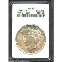 1928-S S$1 MS65 ANACS. Doubled Die Obverse. VAM-3. While the 1928-S boasts a considerably higher min