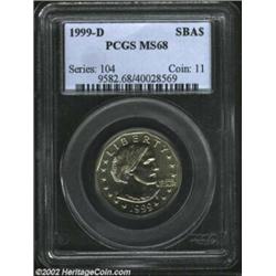 1999-D SBA$ MS68 PCGS. Few business strike dollars remain in their original state of preservation, e