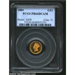 1880 G$1 PR66 Deep Cameo PCGS. The 1880 Gold Dollar is an issue that is not often seen in either bus