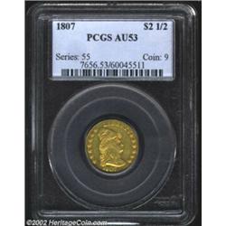 1807 $2 1/2 AU53 PCGS. The 1807 Quarter Eagle is the final year in the Capped Bust Right series. It.