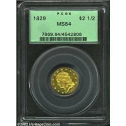 1829 $2 1/2 MS64 PCGS. The 1829 Quarter Eagle is an important type coin, not only because of the sho