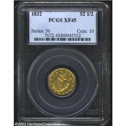 1832 $2 1/2 XF45 PCGS. The 1832 is a scarce subtype that continued through the end of the series in.