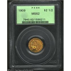 1909 $2 1/2 MS62 PCGS. Olive-golden patination. Important notice: We expect to be auctioning lots at