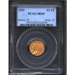 1929 $2 1/2 MS65 PCGS. According to Mike Fuljenz and Doug Winter (2001), the 1929 has a lower extant