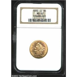 1880-CC $5 MS62 NGC. Winter 1-A. Like the 1-A coin in the Ashland City Collection, this piece also s