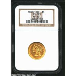 1881/0 $5 MS60 NGC. FS-005. The 1881 overdate Half Eagle is one of those rare discoveries that has r