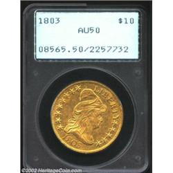 1803 $10 Small Stars Reverse AU50 PCGS. B. 1-D, Taraszka-26, R.4. A scarce die pairing that is ident