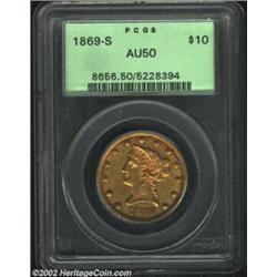 1869-S $10 AU50 PCGS. In October of 1868, the Philadelphia Mint shipped six obverse and two reverse.