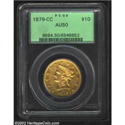 1879-CC $10 AU50 PCGS. Winter 1-A. Formerly offered as lot 7196 in our 2000 Santa Clara Sale, where.