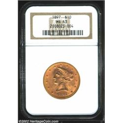 1897 $10 MS63 NGC. Bright orange-gold luster. Important notice: We expect to be auctioning lots at t