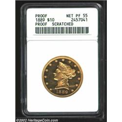 1889 $10--Scratched--ANACS. Net PR55. The 1889 is a very rare issue in proof format. It is the rares