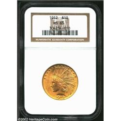 1912 $10 MS63 NGC. A bright and highly lustrous specimen that is without any notable contact marks..