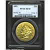 Image 1 : 1851 $20 XF45 PCGS. A sharply impressed specimen with most of the original design details intact, th