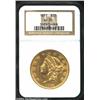 1851 $20 AU55 NGC. Lightly circulated olive and yellow-gold example. Usual marks for the grade with.