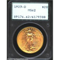 1923-D $20 MS62 PCGS. The otherwise bold definition wanes a little in a few isolated areas, most not