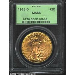 1923-D $20 MS66 PCGS. The 1923-D is one of the best produced of the available issues in the Saint-Ga