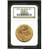 1908-D $20 No Motto MS64 NGC. The Capitol building, torch hand, and nose are boldly detailed. A lust