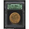 1908 $20 Motto MS62 ICG. Whereas indirect angles display even honey-gold color, pinkish overtones ar