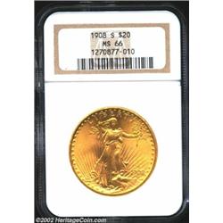 1908-S $20 MS66 NGC. With only 22,000 pieces struck, the 1908-S Saint-Gaudens is second only to the.