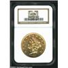 1852 $20 AU58 NGC. A boldly struck representative that has extensive bright luster. The obverse is m