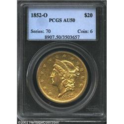 1852-O $20 AU50 PCGS. The total reported mintage of 190,000 for this issue was not nearly as low as.