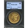 Image 1 : 1852-O $20 AU50 PCGS. The total reported mintage of 190,000 for this issue was not nearly as low as.