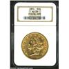 Image 1 : 1854 $20 Large Date AU58 NGC. Breen-7168. The vast majority of extant 1854 Double Eagles display a S