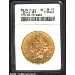 1854-S $20--Tooled, Cleaned--ANACS. AU Details, Net XF40. Well, at least it isn't sea salvaged, and.