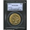 1855-S $20 XF45 PCGS. The borders and devices have surprising luster, but the surfaces are moderatel