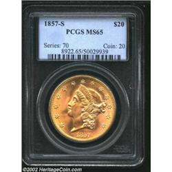 1857-S $20 MS65 PCGS. While there are hundreds of 1857-S Twenties available in the lesser grades of.