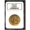 Image 1 : 1862-S $20 AU50 NGC. Circulated with an abraded obverse.From the Aaron Bliss Collection. Important n