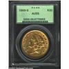 1869-S $20 AU55 PCGS. A sharply detailed piece that has ample mint luster. The lower left obverse fi