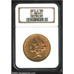 1876-S $20 MS60 NGC. A decent appearance, with no major detracting marks. Important notice: We expec