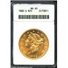 Image 1 : 1882-S $20 MS60 ANACS. Few Mint State 60 gold coins display this kind of exuberant luster and lack o