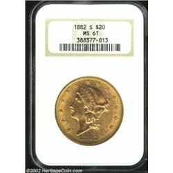 1882-S $20 MS61 NGC. Lustrous with a sizeable copper spot on the reverse. Important notice: We expec