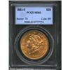 1883-S $20 MS61 PCGS. Loads of luster can be found on both sides of this somewhat baggy, but overall
