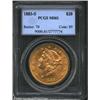 Image 1 : 1883-S $20 MS61 PCGS. Loads of luster can be found on both sides of this somewhat baggy, but overall