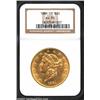 1884-CC $20 AU55 NGC. Mostly olive-gold and sharply struck with normal amount of abrasions for the g