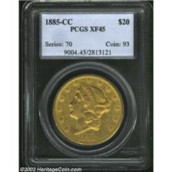 1885-CC $20 XF45 PCGS. Winter 1-A. The 1885-CC is the scarcest CC Double Eagle from the 1880s and is