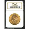 1888-S $20 MS61 NGC. Typically sharp for a Type Three Double Eagle from the San Francisco Mint, this